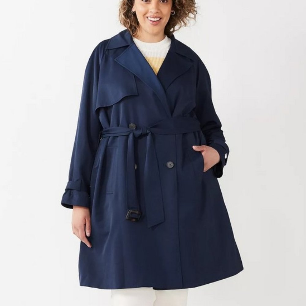 Nine West Poplin Trench Coat 2X
